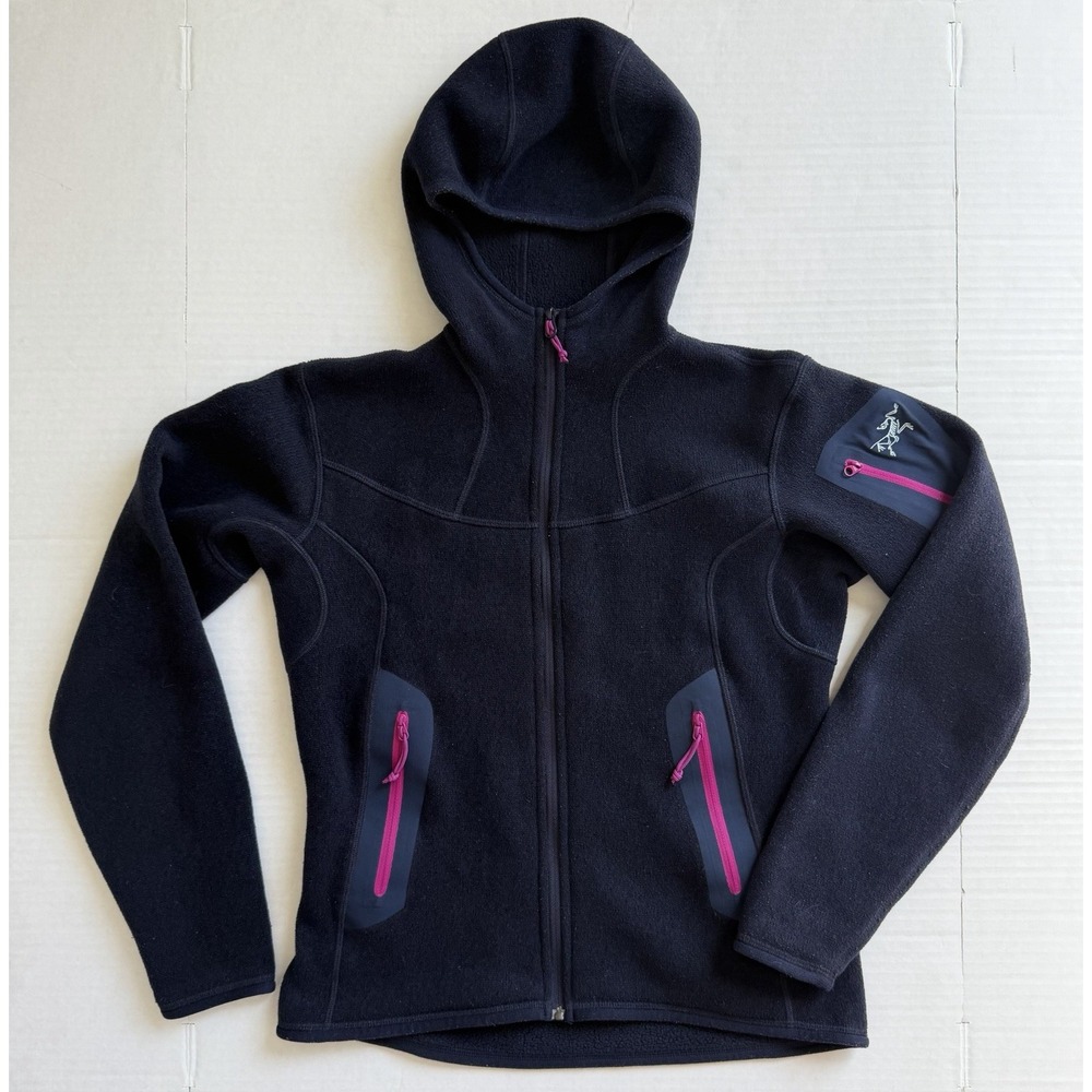 Arc'teryx Women's Covert Hoody Full Zip Fleece Jacket Navy Blue Pink Size Small
